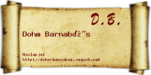 Dohm Barnabás névjegykártya